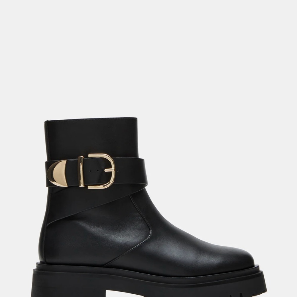 Steve Madden Lonny Black Leather Boots